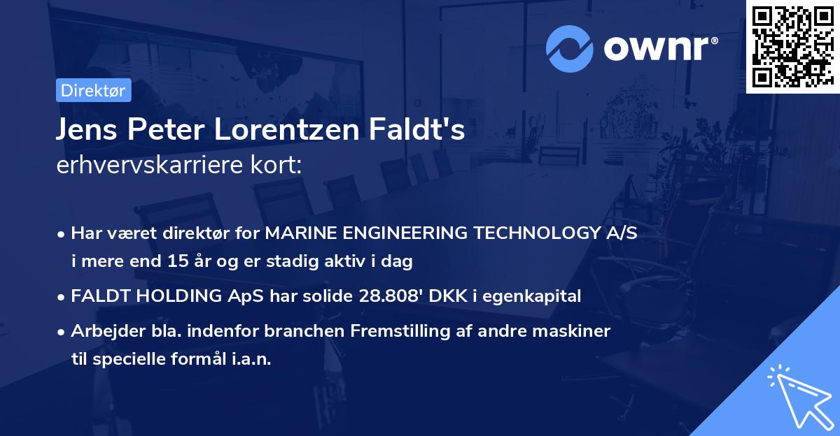 Jens Peter Lorentzen Faldt's erhvervskarriere kort