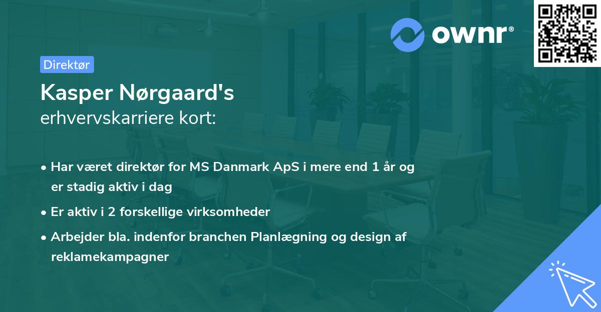 Kasper Nørgaard's erhvervskarriere kort