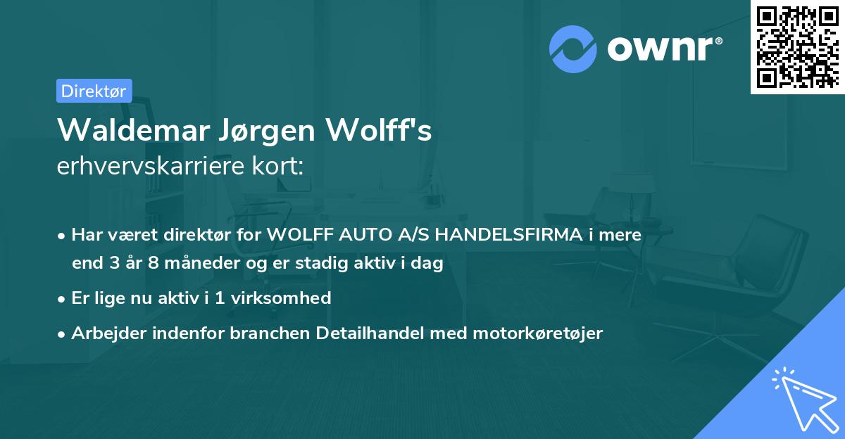 Waldemar Jørgen Wolff's erhvervskarriere kort