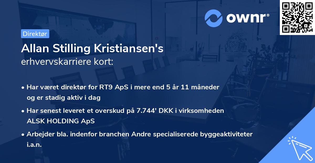 Allan Stilling Kristiansen's erhvervskarriere kort