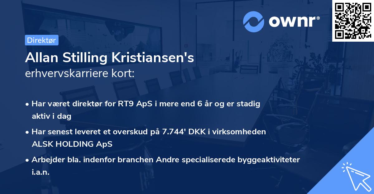 Allan Stilling Kristiansen's erhvervskarriere kort