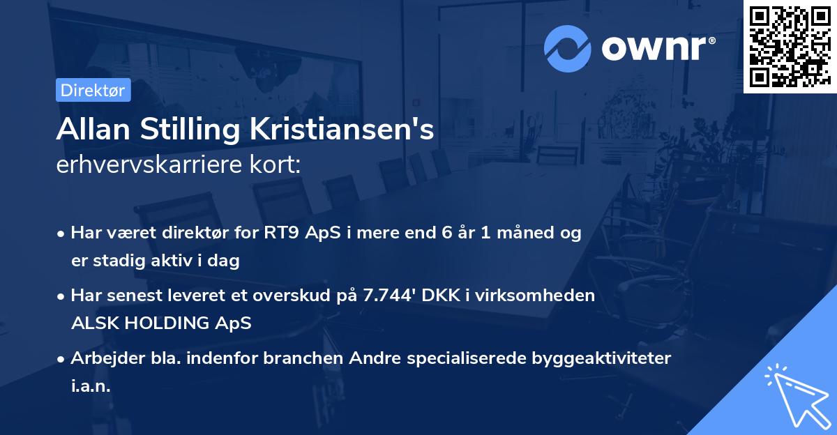 Allan Stilling Kristiansen's erhvervskarriere kort