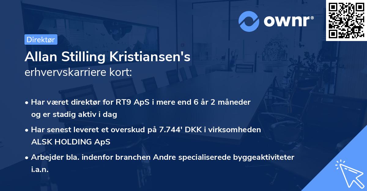 Allan Stilling Kristiansen's erhvervskarriere kort