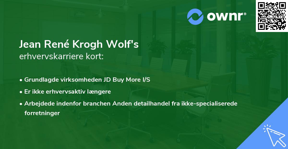Jean René Krogh Wolf's erhvervskarriere kort