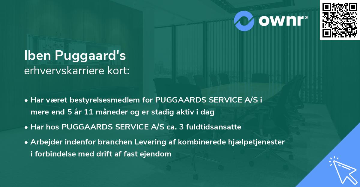 Iben Puggaard's erhvervskarriere kort