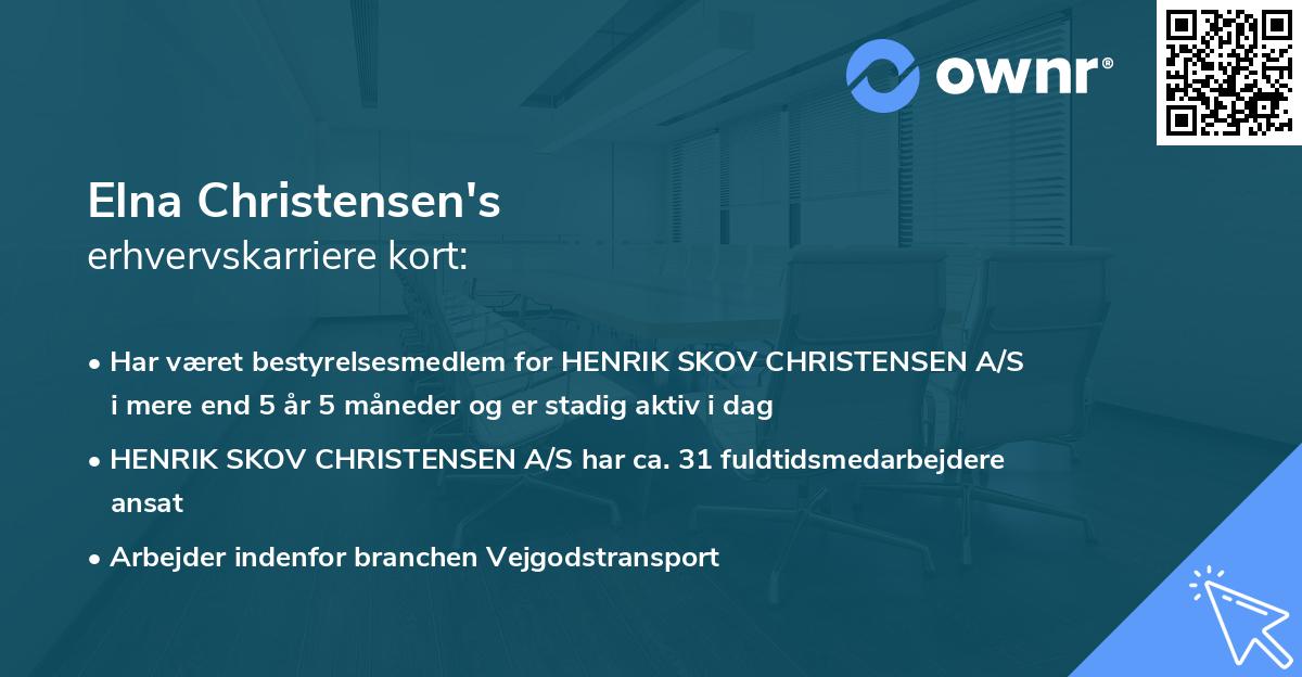 Elna Christensen's erhvervskarriere kort