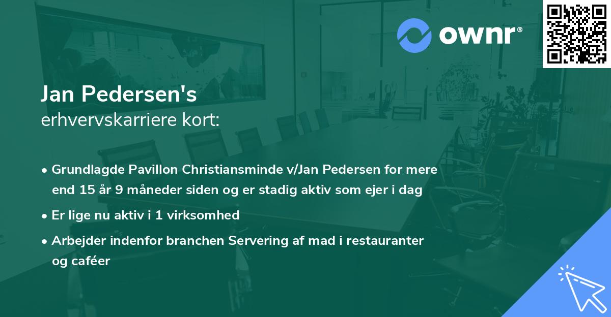Jan Pedersen's erhvervskarriere kort