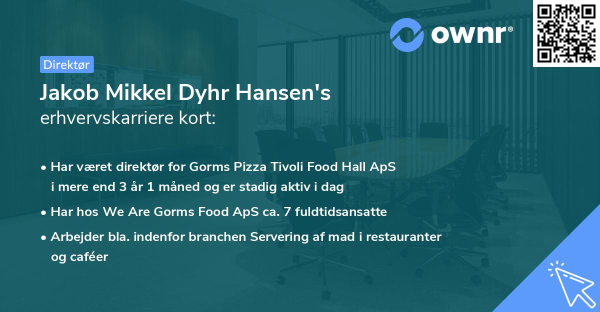 Jakob Mikkel Dyhr Hansen's erhvervskarriere kort