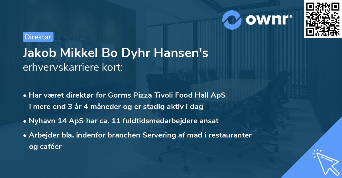 Jakob Mikkel Bo Dyhr Hansen's erhvervskarriere kort