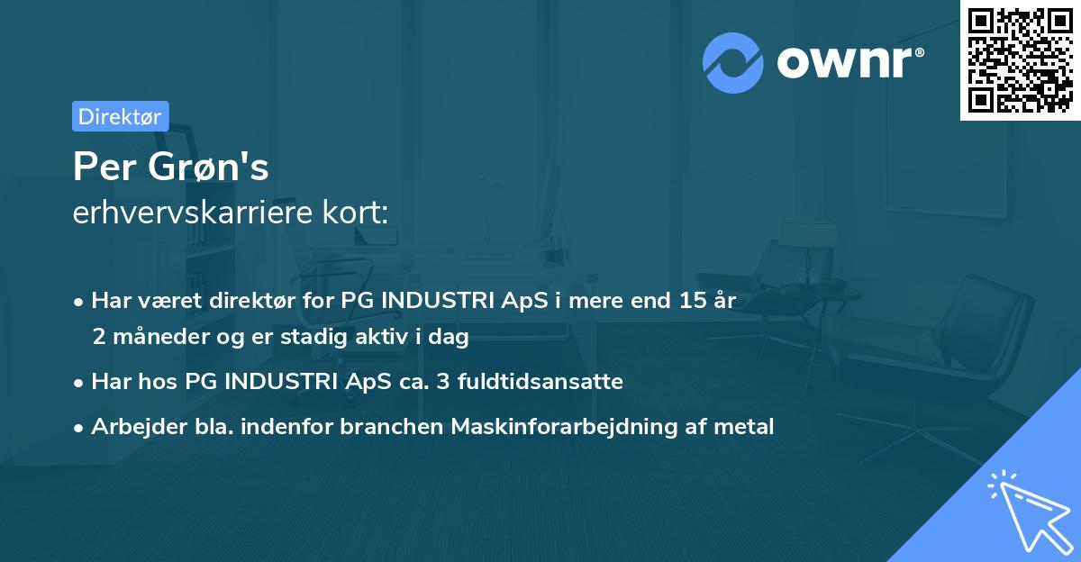 Per Grøn's erhvervskarriere kort