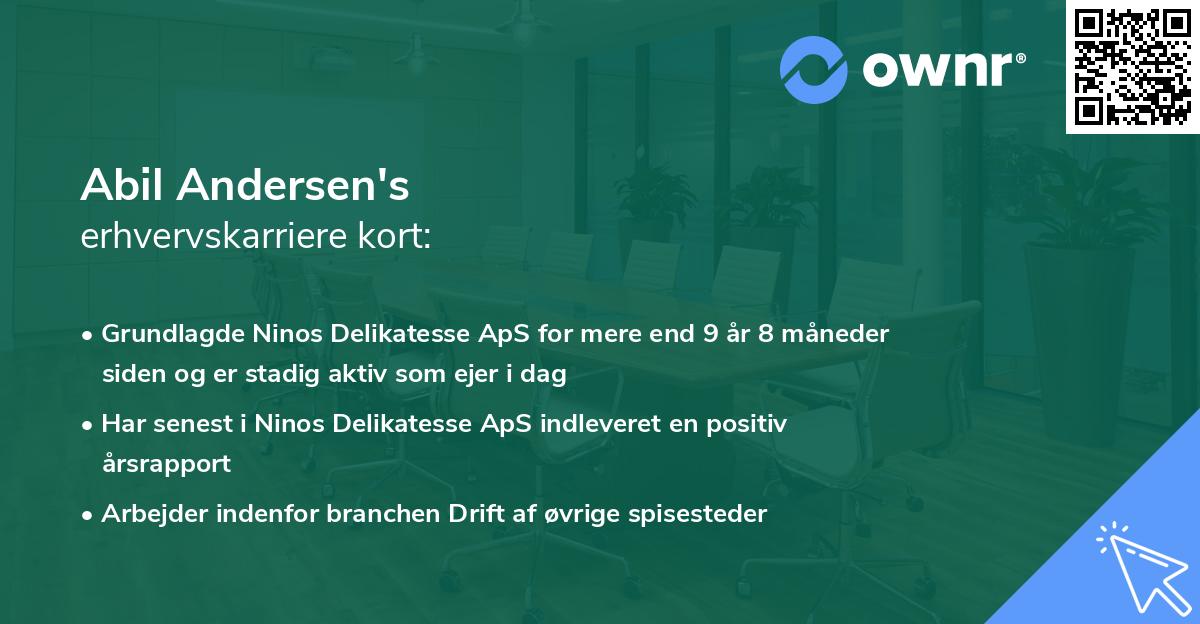 Abil Andersen's erhvervskarriere kort