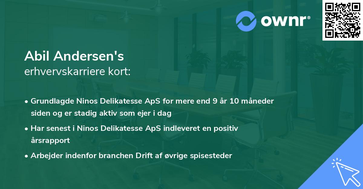Abil Andersen's erhvervskarriere kort