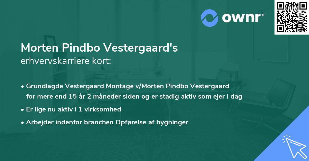 Morten Pindbo Vestergaard's erhvervskarriere kort