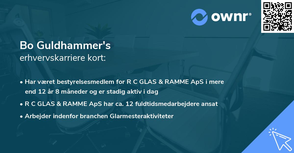 Bo Guldhammer's erhvervskarriere kort