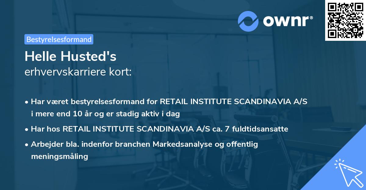 Helle Husted's erhvervskarriere kort