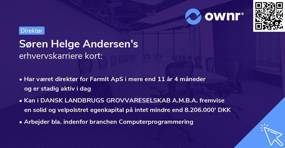 Søren Helge Andersen's erhvervskarriere kort