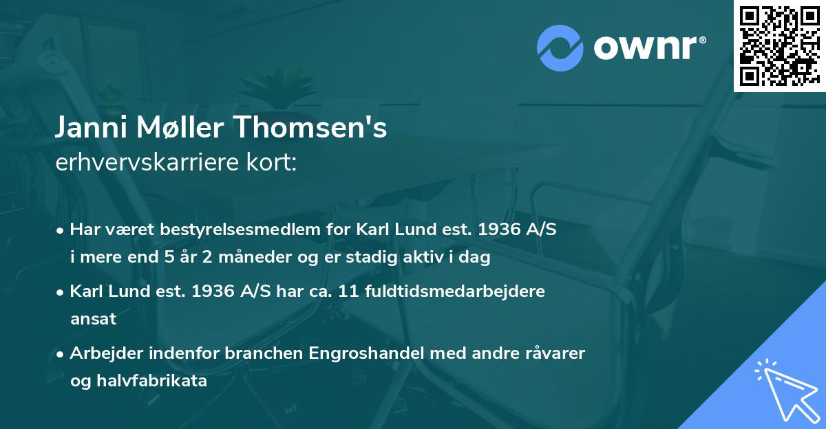 Janni Møller Thomsen's erhvervskarriere kort
