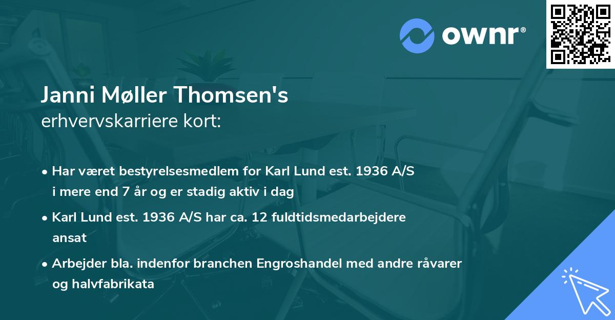 Janni Møller Thomsen's erhvervskarriere kort