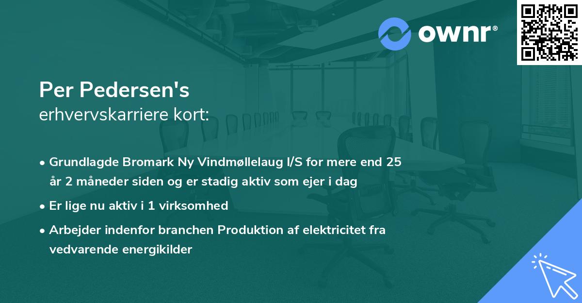 Per Pedersen's erhvervskarriere kort