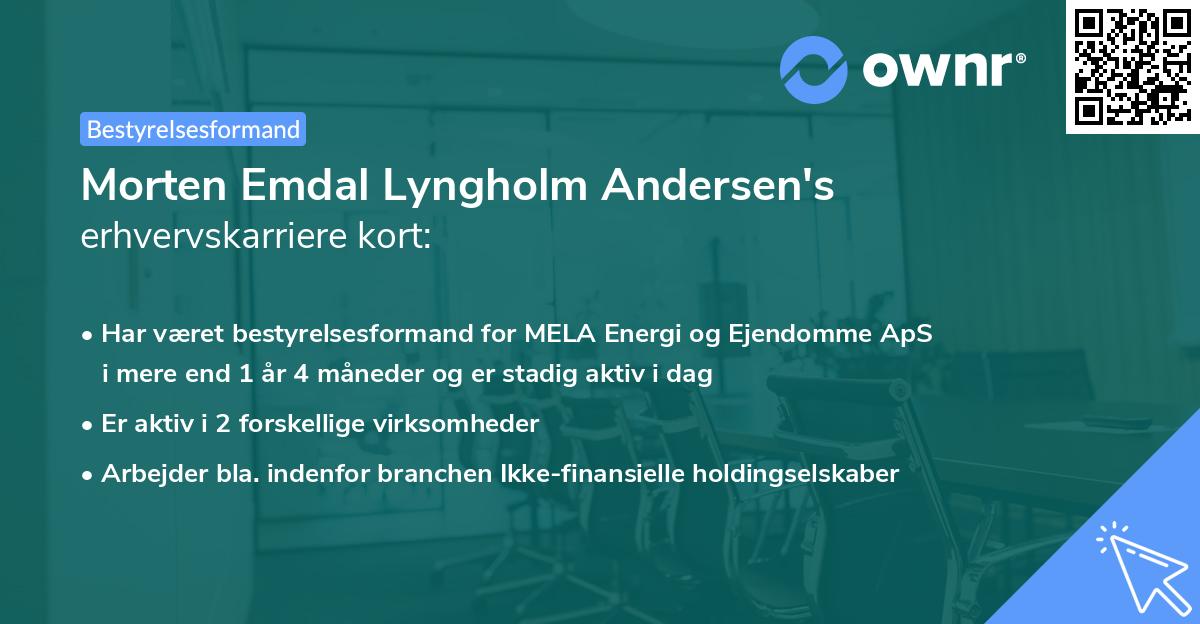 Morten Emdal Lyngholm Andersen's erhvervskarriere kort