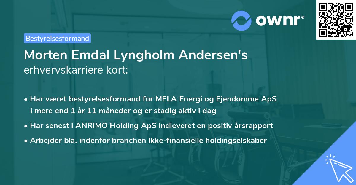 Morten Emdal Lyngholm Andersen's erhvervskarriere kort