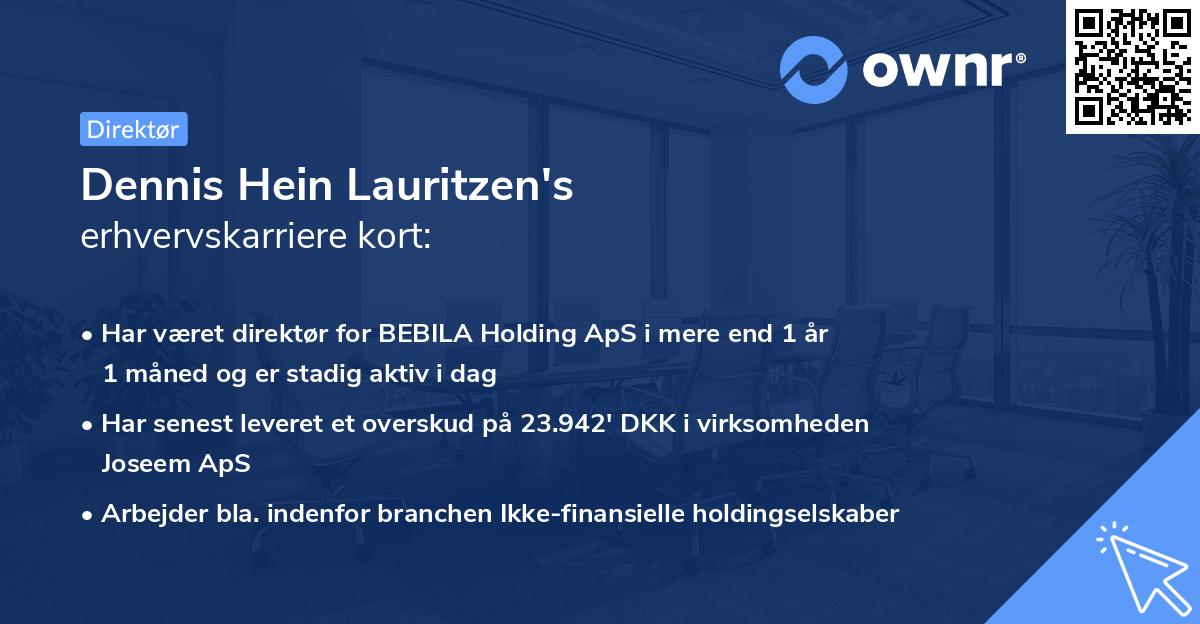 Dennis Hein Lauritzen's erhvervskarriere kort