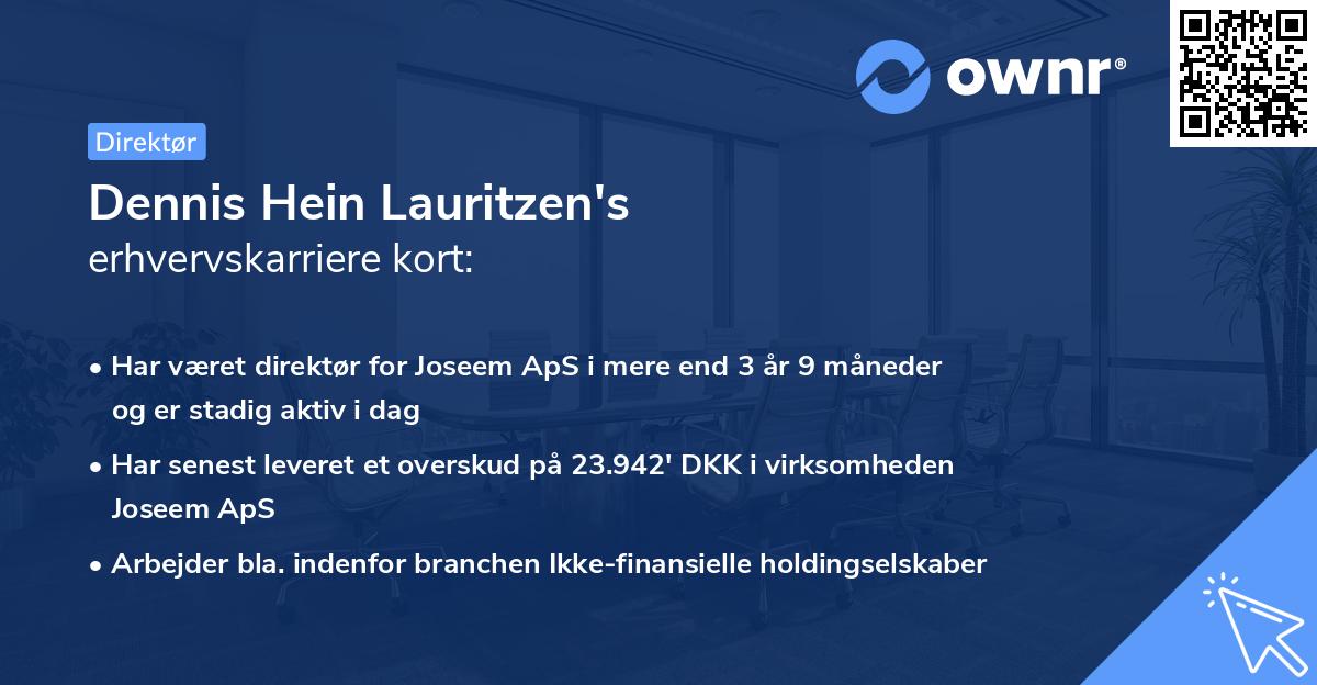 Dennis Hein Lauritzen's erhvervskarriere kort