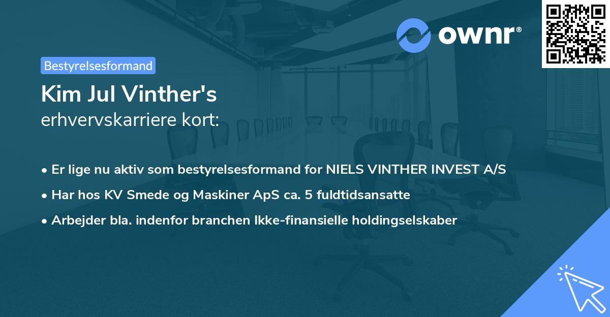 Kim Jul Vinther's erhvervskarriere kort