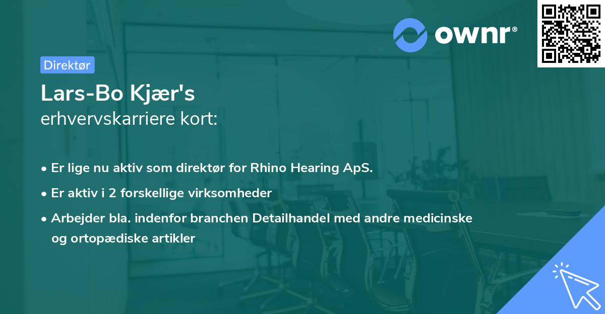 Lars-Bo Kjær's erhvervskarriere kort