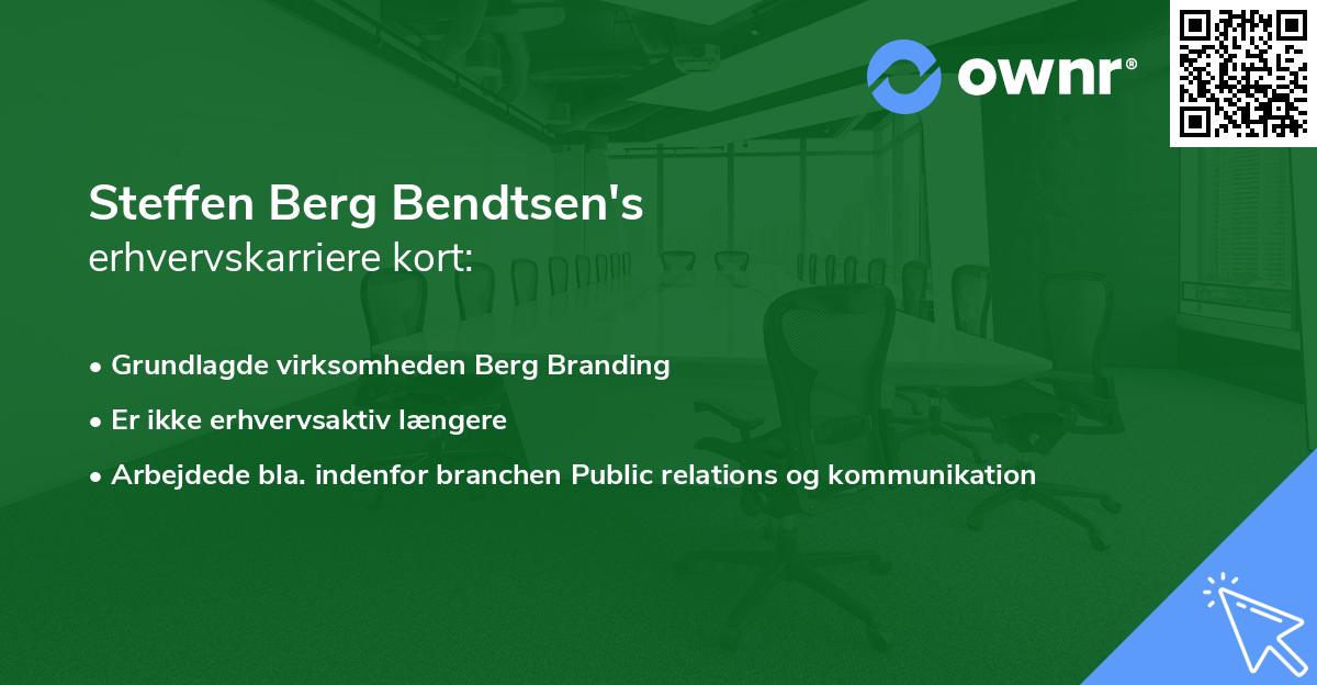 Steffen Berg Bendtsen's erhvervskarriere kort