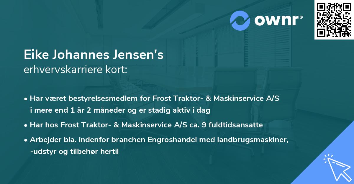 Eike Johannes Jensen's erhvervskarriere kort
