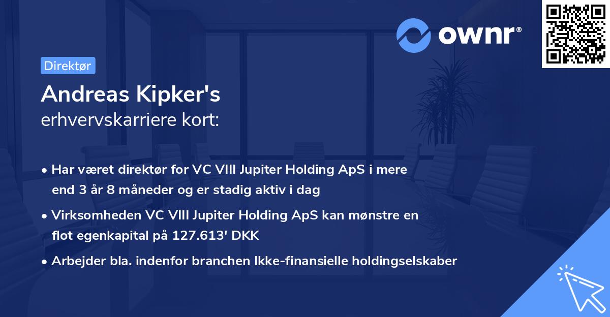 Andreas Kipker's erhvervskarriere kort