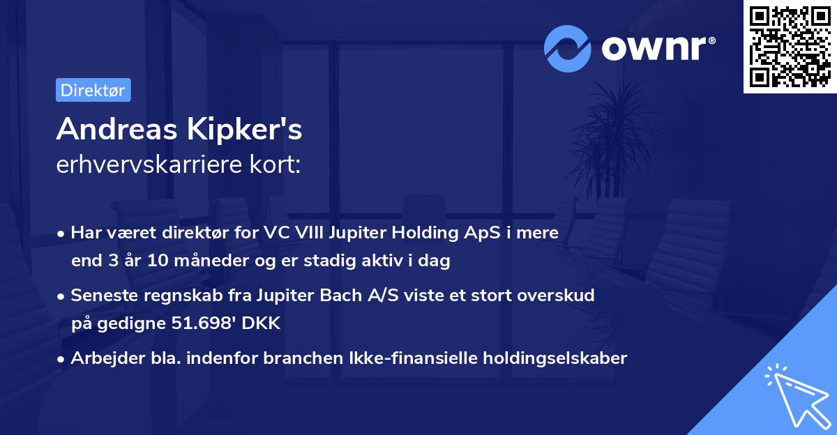 Andreas Kipker's erhvervskarriere kort