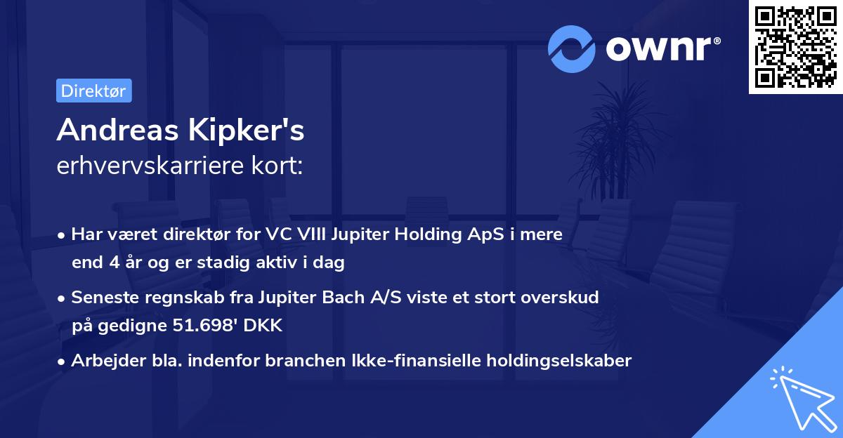 Andreas Kipker's erhvervskarriere kort