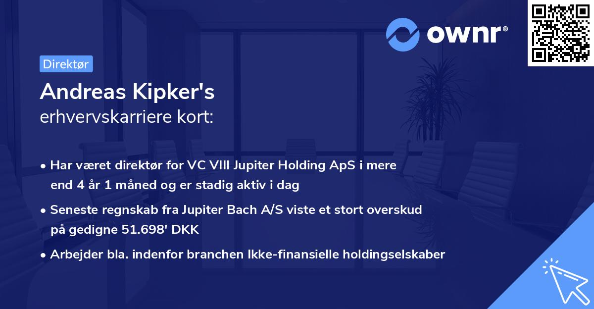 Andreas Kipker's erhvervskarriere kort