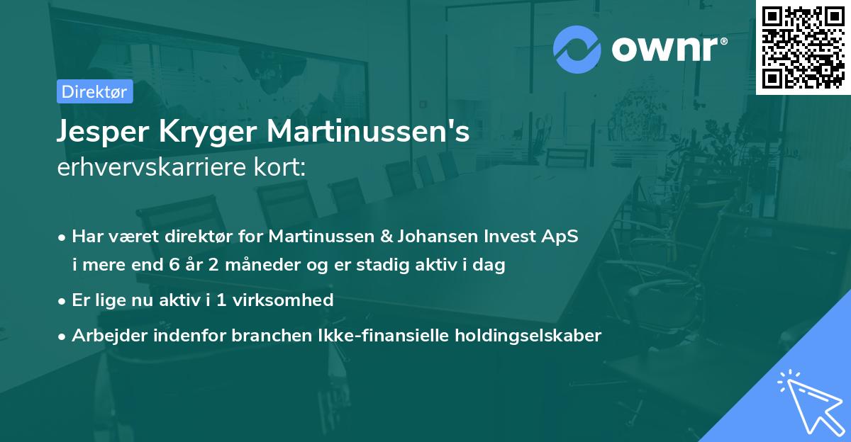 Jesper Kryger Martinussen's erhvervskarriere kort