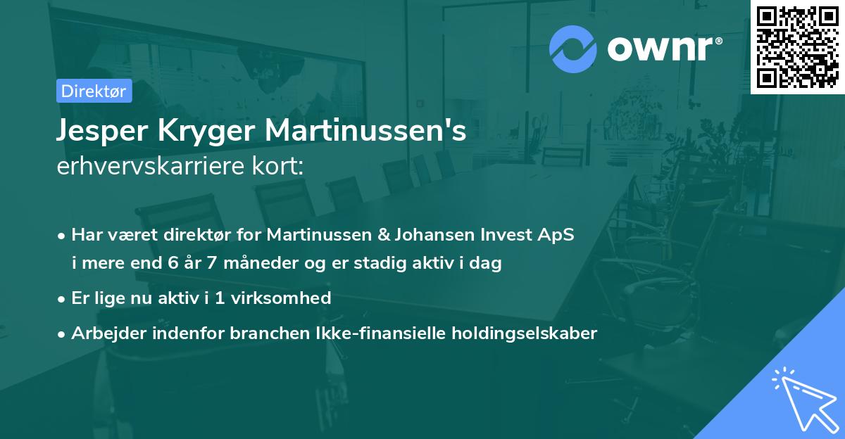 Jesper Kryger Martinussen's erhvervskarriere kort