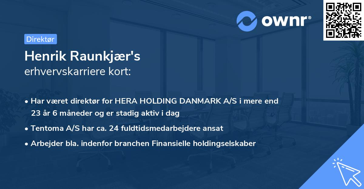Henrik Raunkjær's erhvervskarriere kort