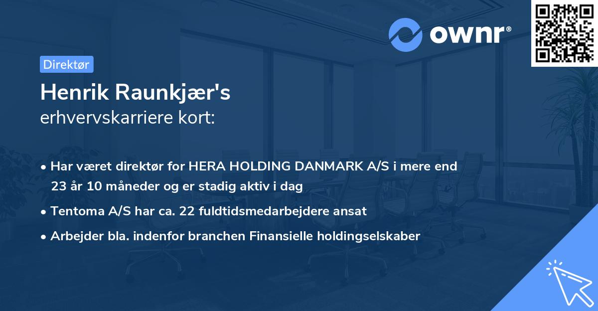 Henrik Raunkjær's erhvervskarriere kort