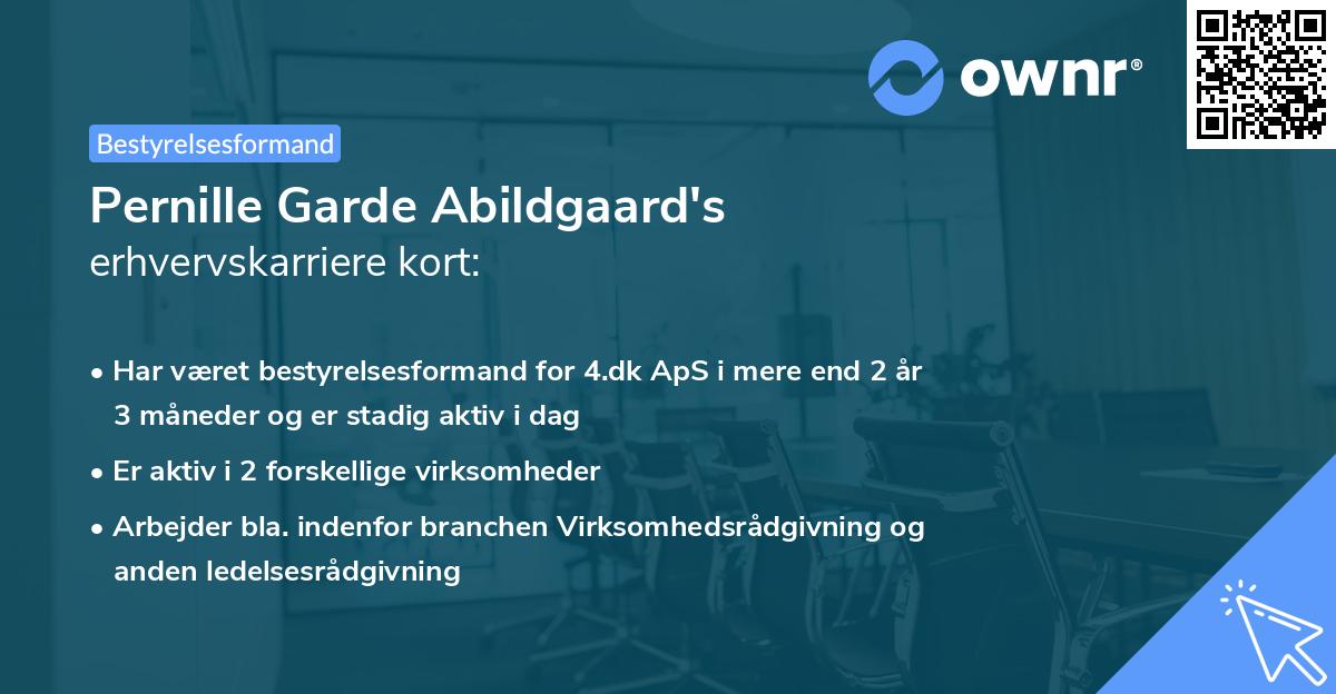 Pernille Garde Abildgaard's erhvervskarriere kort