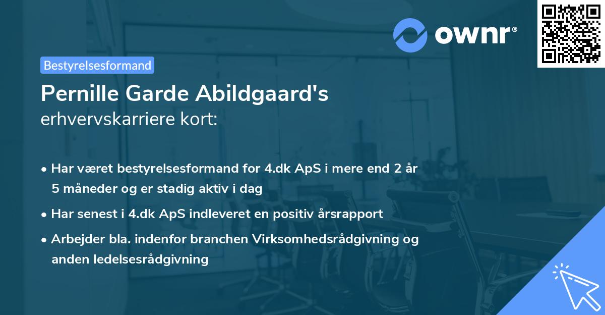 Pernille Garde Abildgaard's erhvervskarriere kort