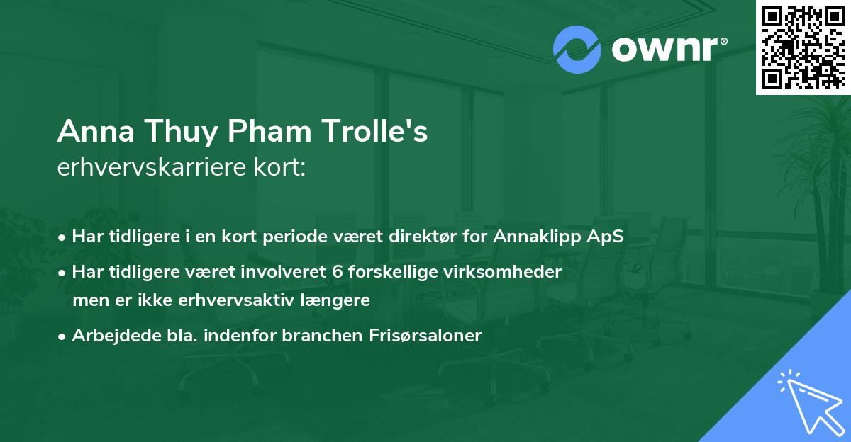 Anna Thuy Pham Trolle's erhvervskarriere kort