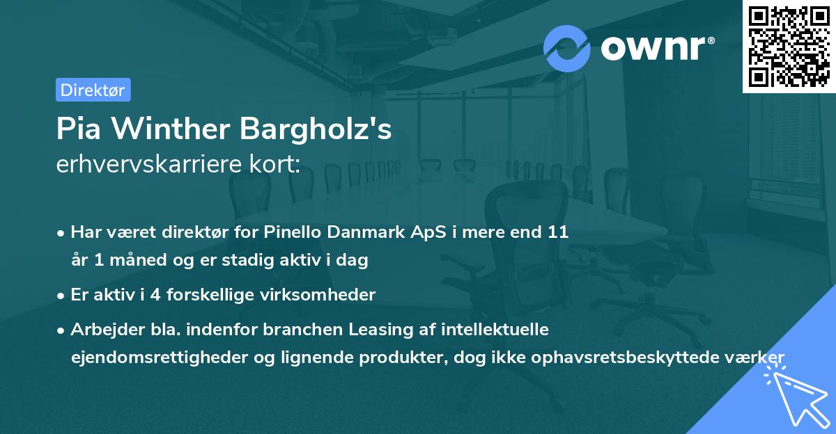 Pia Winther Bargholz's erhvervskarriere kort