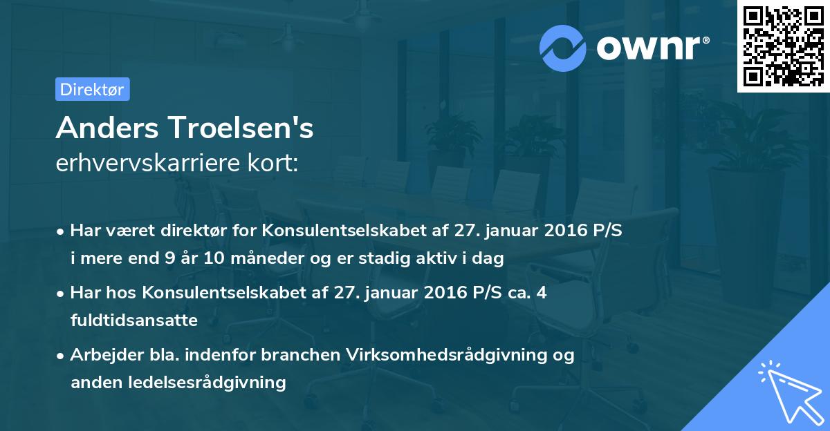 Anders Troelsen's erhvervskarriere kort