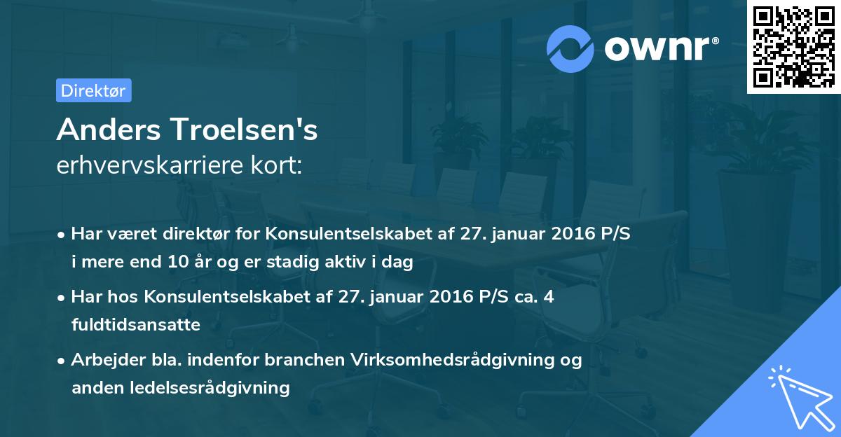 Anders Troelsen's erhvervskarriere kort