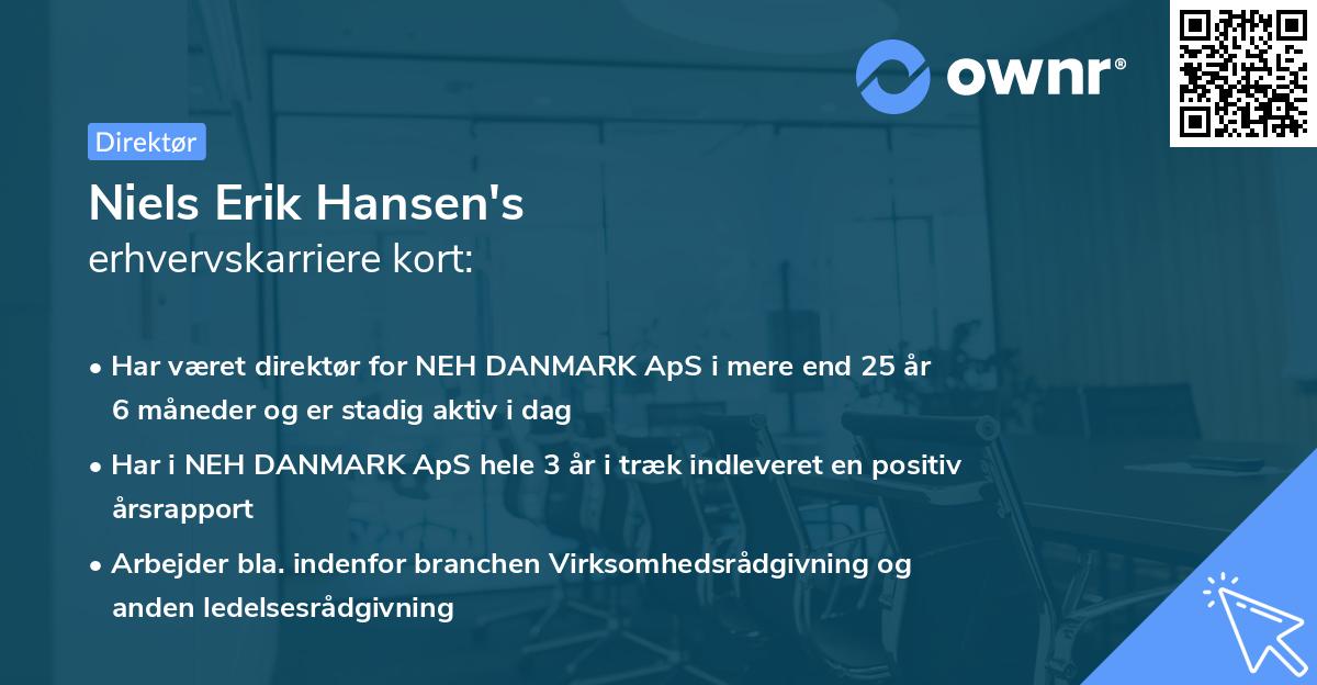 Niels Erik Hansen's erhvervskarriere kort