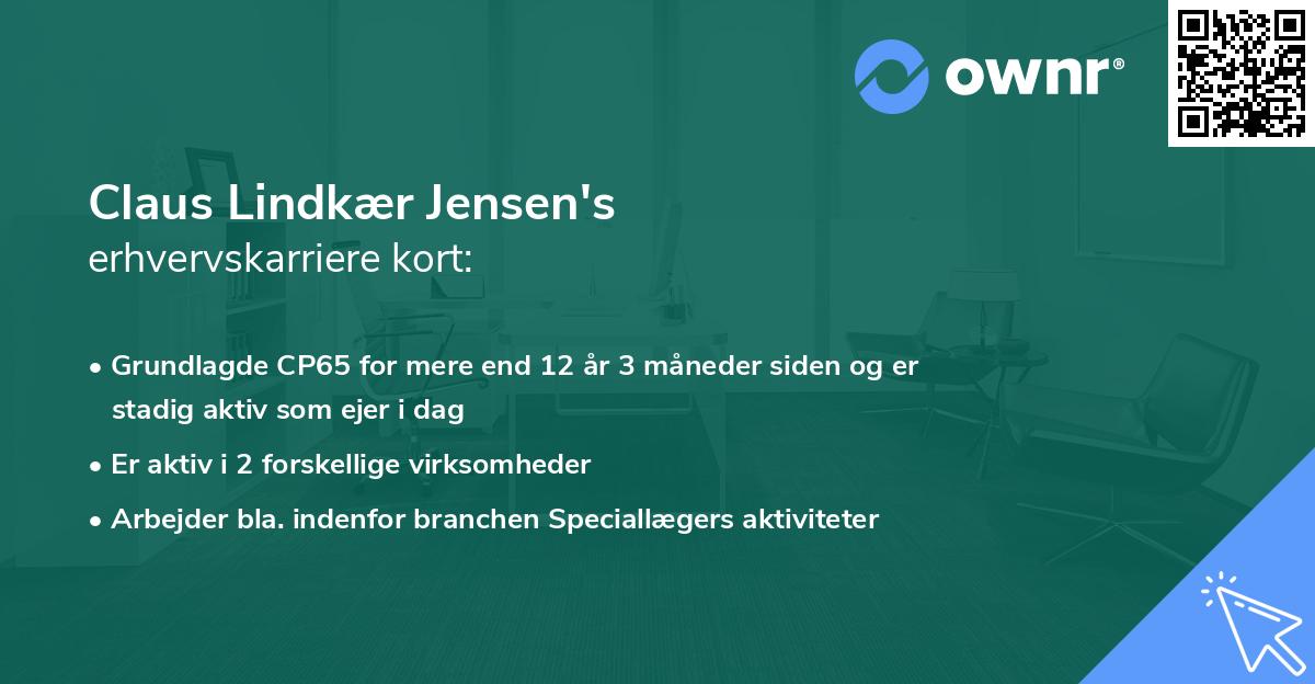 Claus Lindkær Jensen's erhvervskarriere kort