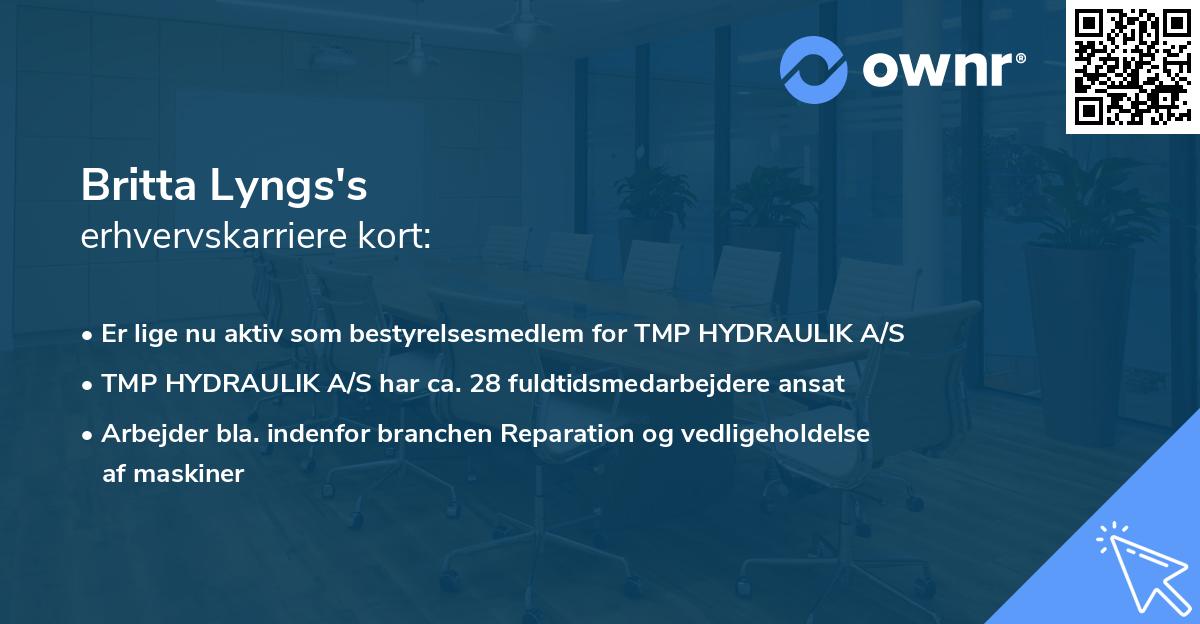 Britta Lyngs's erhvervskarriere kort