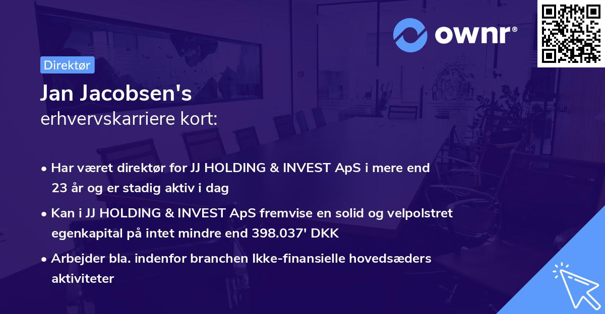 Jan Jacobsen's erhvervskarriere kort