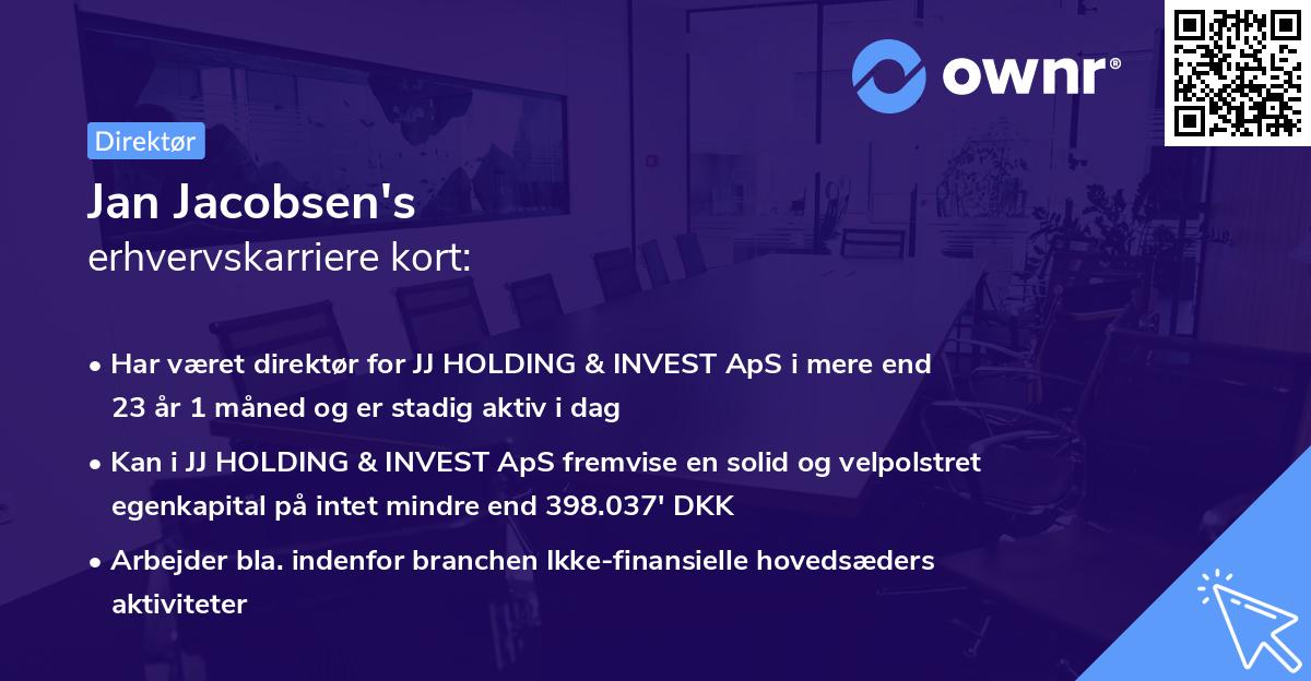 Jan Jacobsen's erhvervskarriere kort